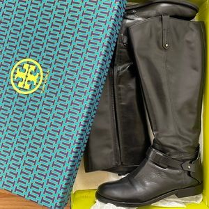 Tory Burch Black Derby Riding Boots size 10
